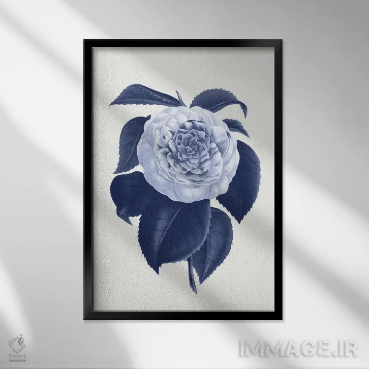 تابلو گیاهشناسی آبی قدیمی IX اثر امیلی وینتیج کو (برند/استودیو) - نمای قابدار مشکی