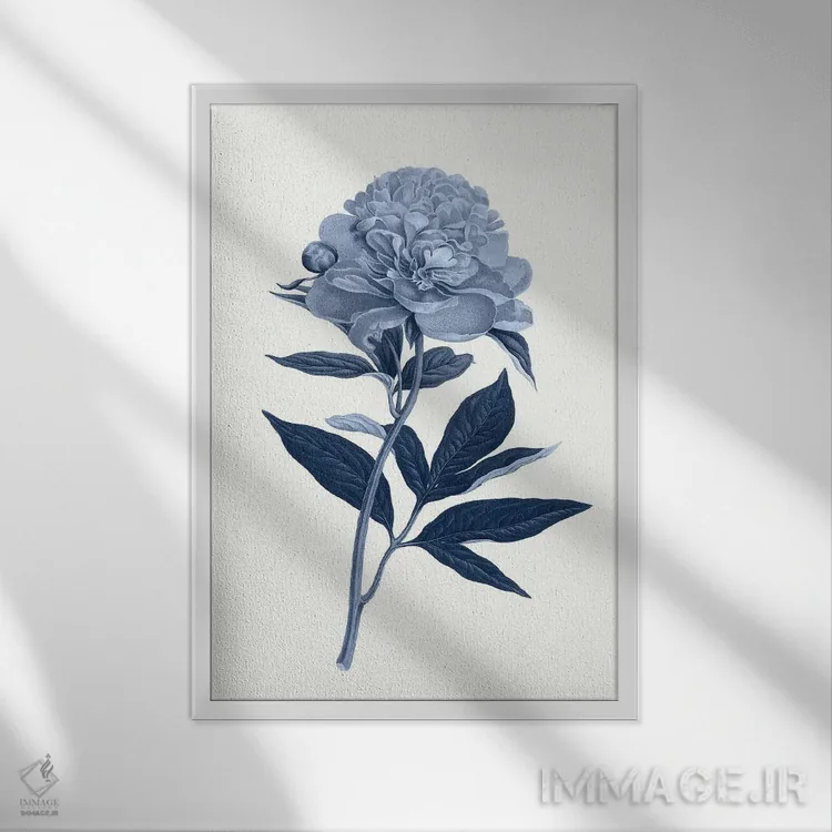 تابلو گیاهشناسی آبی قدیمی VII اثر امیلی وینتیج کو (برند/استودیو) - نمای قابدار سفید