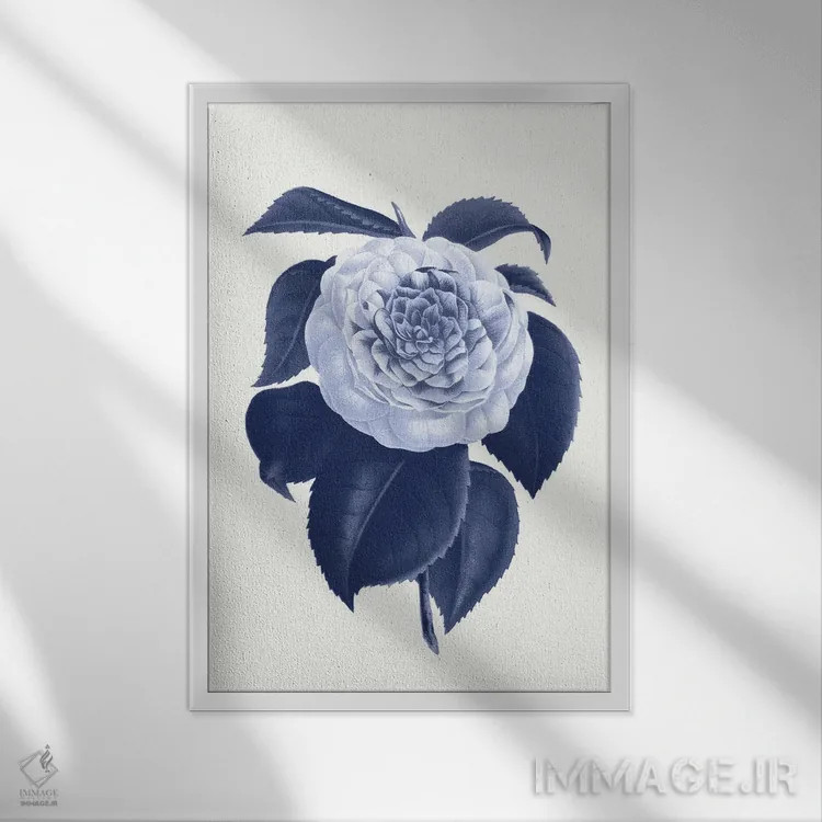 تابلو گیاهشناسی آبی قدیمی IX اثر امیلی وینتیج کو (برند/استودیو) - نمای قابدار سفید