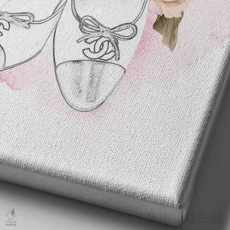 تابلو گلها و کفشها اثر امیلی وینتیج کو (برند/استودیو) - نمای نزدیک بافت بوم