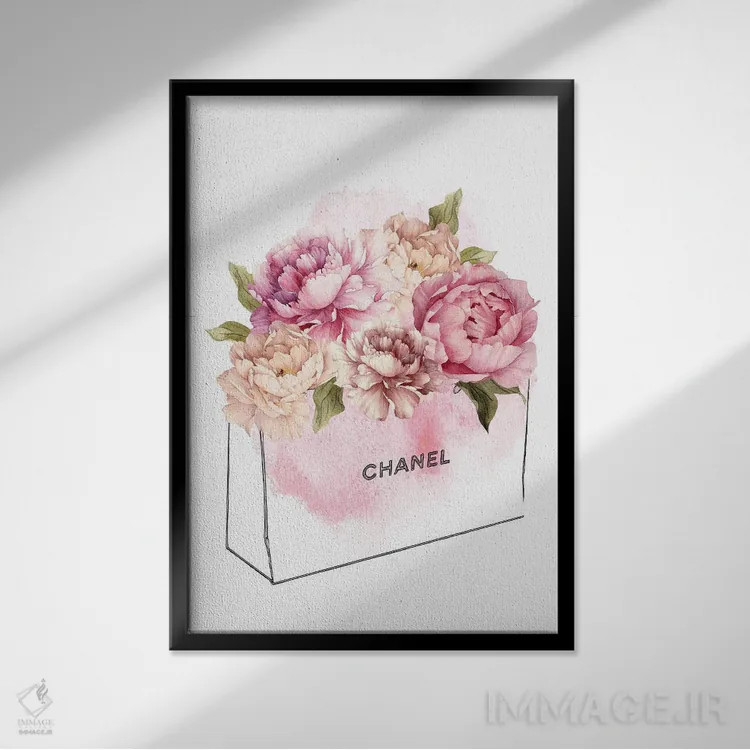 تابلو کیسهٔ گلها اثر امیلی وینتیج کو (برند/استودیو) - نمای قابدار مشکی