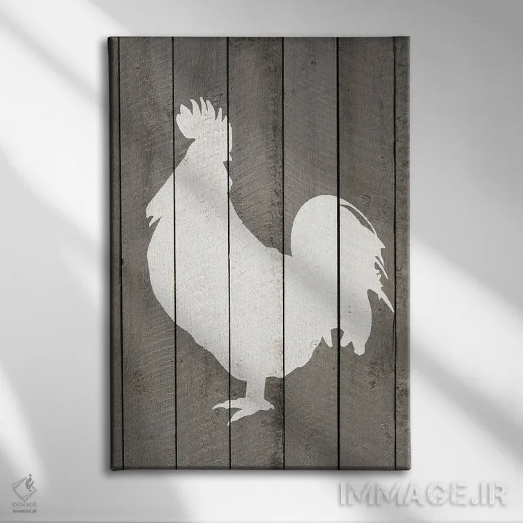 تابلو خروس روستایی اثر امیلی وینتیج کو (برند/استودیو) - نمای روبهرو روی دیوار