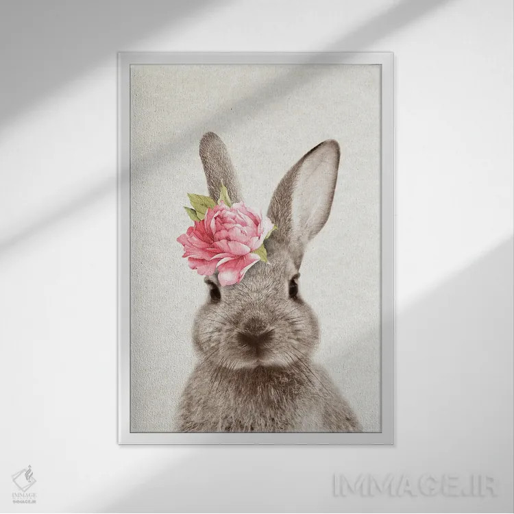 تابلو خرگوش اثر امیلی وینتیج کو (برند/استودیو) - نمای قابدار سفید