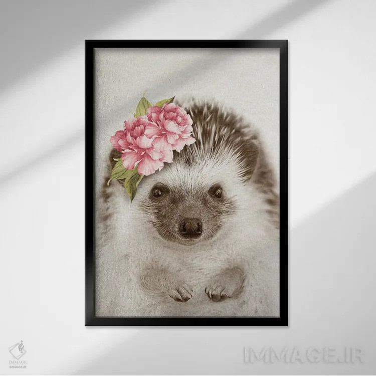 تابلو جوجهتیغی گلدار اثر امیلی وینتیج کو (برند/استودیو) - نمای قابدار مشکی