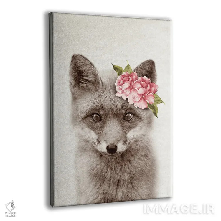 تابلو روباه گلدار اثر امیلی وینتیج کو (برند/استودیو) - نمای پرسپکتیو محصول