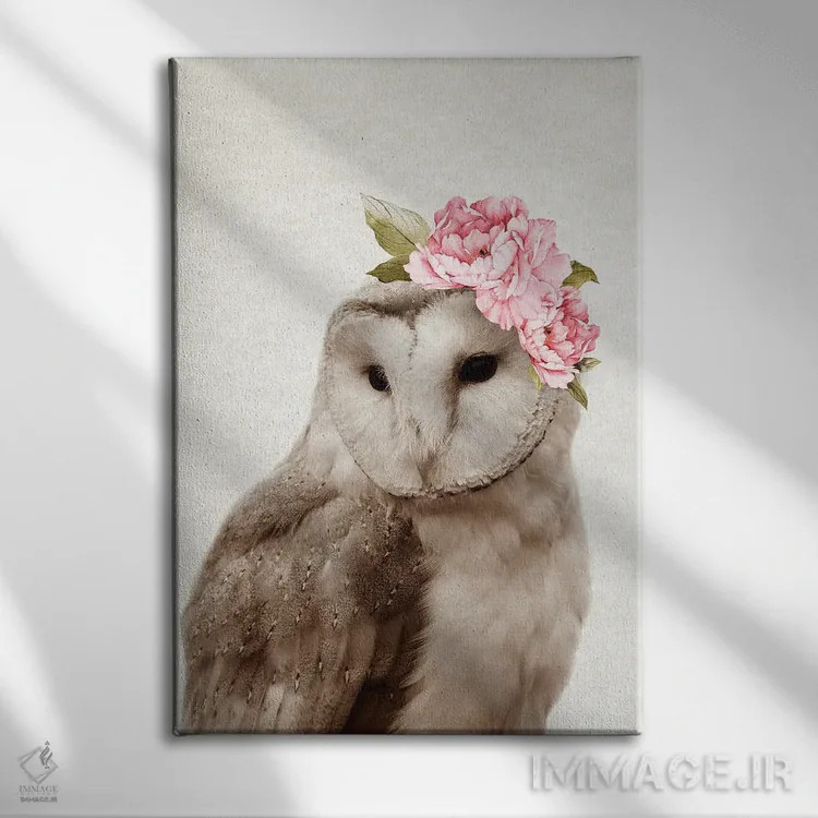 تابلو جغد گلدار اثر امیلی وینتیج کو (برند/استودیو) - نمای روبهرو روی دیوار