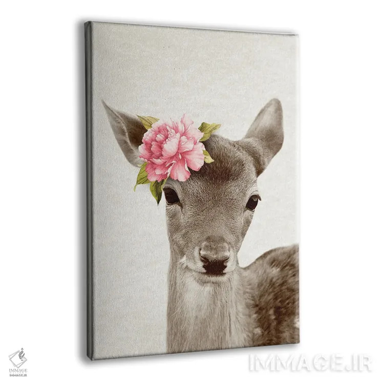 تابلو گوزن گلدار اثر امیلی وینتیج کو (برند/استودیو) - نمای پرسپکتیو محصول