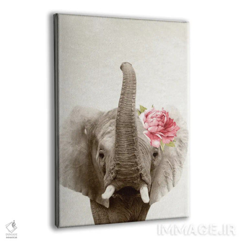 تابلو فیل گلدار اثر امیلی وینتیج کو (برند/استودیو) - نمای پرسپکتیو محصول