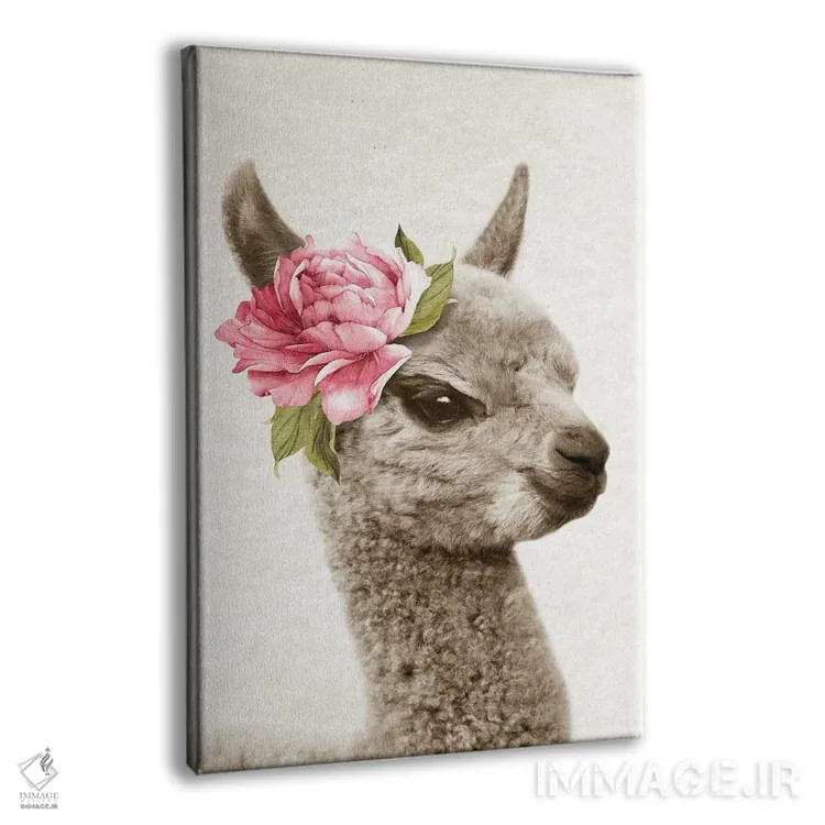 تابلو لاما گلدار اثر امیلی وینتیج کو (برند/استودیو) - نمای پرسپکتیو محصول