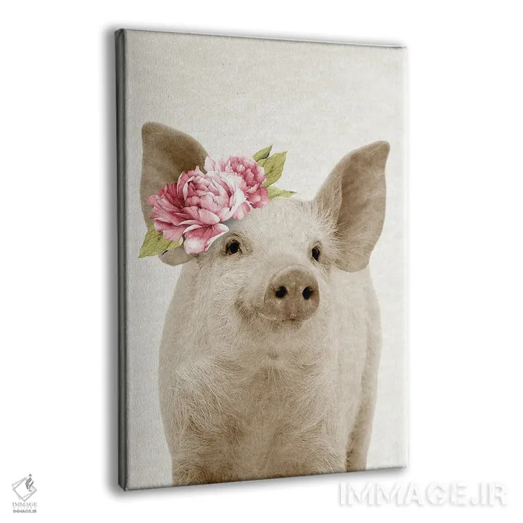 تابلو بچه خوک گلدار اثر امیلی وینتیج کو (برند/استودیو) - نمای پرسپکتیو محصول