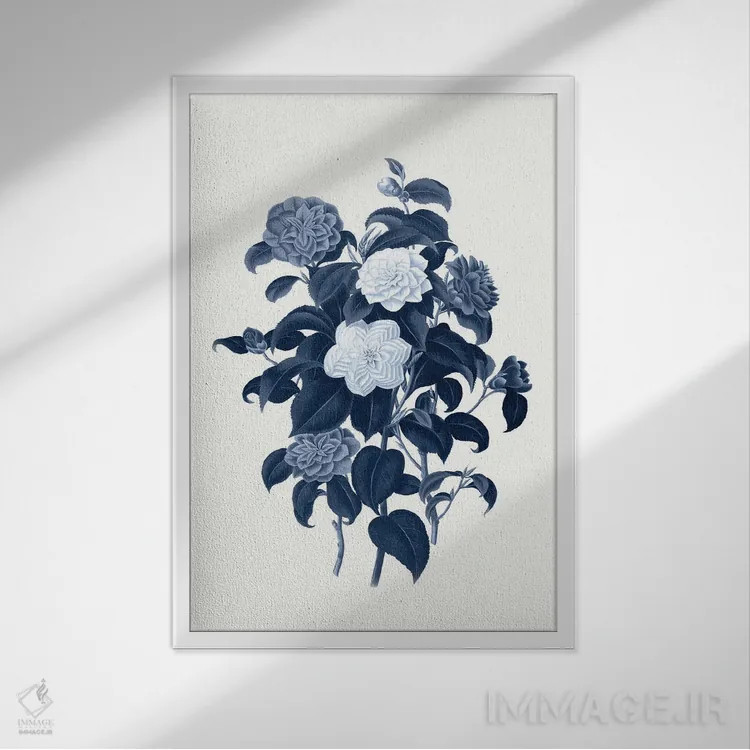 تابلو گیاهشناسی آبی قدیمی II اثر امیلی وینتیج کو (برند/استودیو) - نمای قابدار سفید