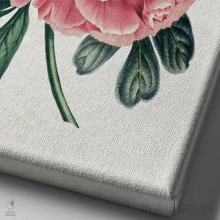تابلو گل صدتومانی قدیمی اثر امیلی وینتیج کو (برند/استودیو) - نمای نزدیک بافت بوم