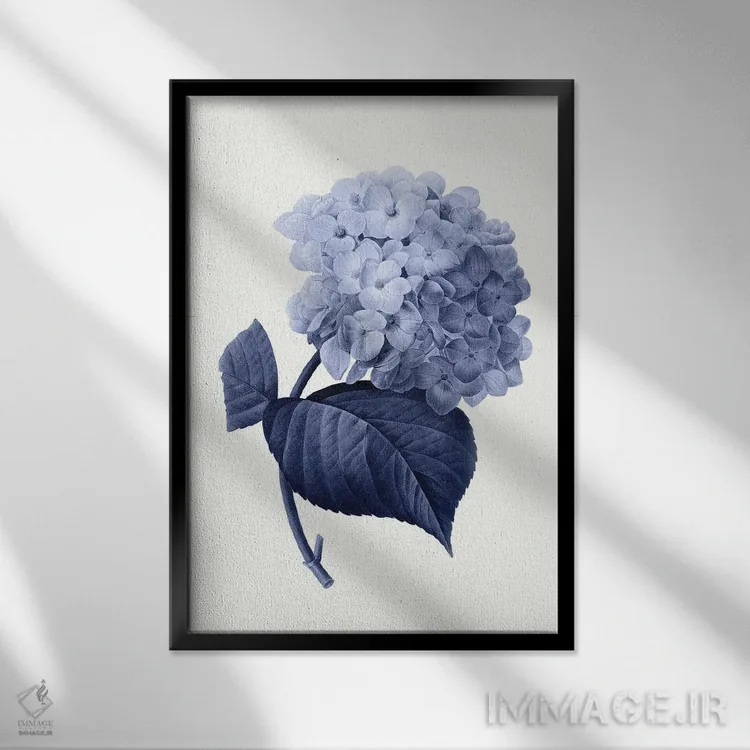 تابلو گیاهشناسی آبی قدیمی I اثر امیلی وینتیج کو (برند/استودیو) - نمای قابدار مشکی