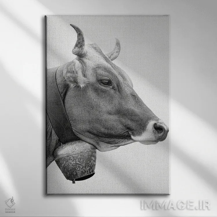 تابلو گاو زنگولهدار اثر امیلی وینتیج کو (برند/استودیو) - نمای روبهرو روی دیوار