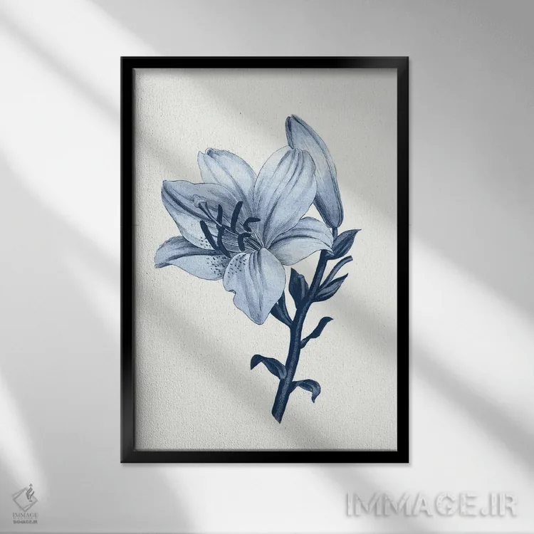 تابلو گیاهشناسی آبی قدیمی III اثر امیلی وینتیج کو (برند/استودیو) - نمای قابدار مشکی
