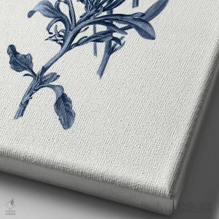 تابلو گیاهشناسی آبی قدیمی IV اثر امیلی وینتیج کو (برند/استودیو) - نمای نزدیک بافت بوم