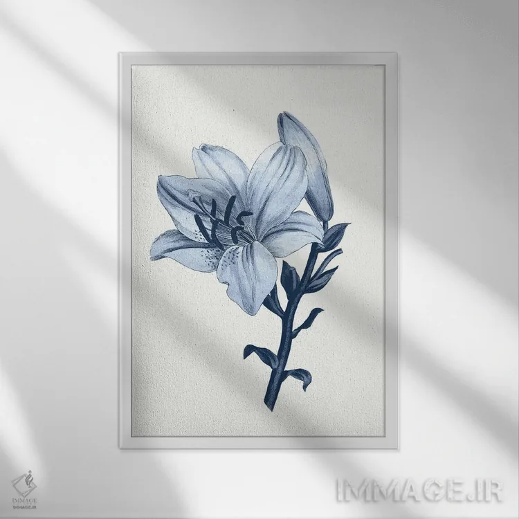 تابلو گیاهشناسی آبی قدیمی III اثر امیلی وینتیج کو (برند/استودیو) - نمای قابدار سفید