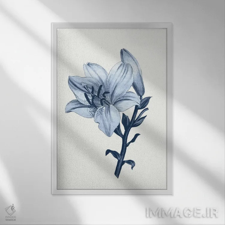 تابلو گیاهشناسی آبی قدیمی III اثر امیلی وینتیج کو (برند/استودیو) - نمای قابدار سفید