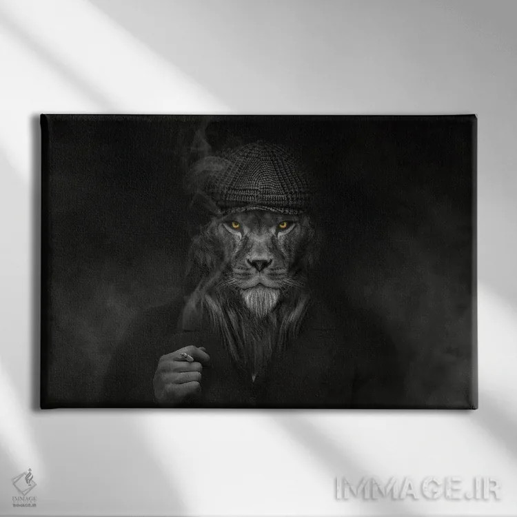 تابلو مرد به شکل شیر (مافیایی) اثر آدریان ویریو - نمای روبهرو روی دیوار
