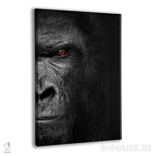 تابلو سر گوریل روی پسزمینه سیاه اثر آدریان ویریو - نمای پرسپکتیو محصول