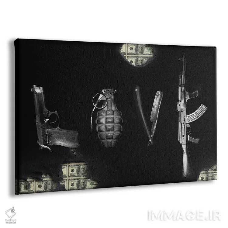 تابلو اسلحههای عشق، مافیای پول اثر آدریان ویریو - نمای پرسپکتیو محصول