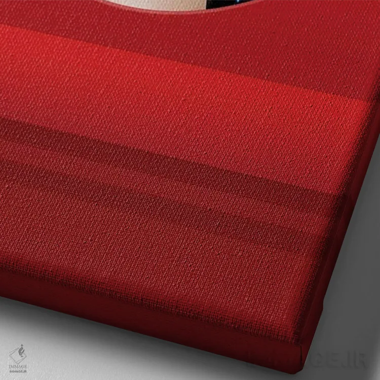 تابلو زن قرمز، اثر انتزاعی اثر آدریان ویریو - نمای نزدیک بافت بوم