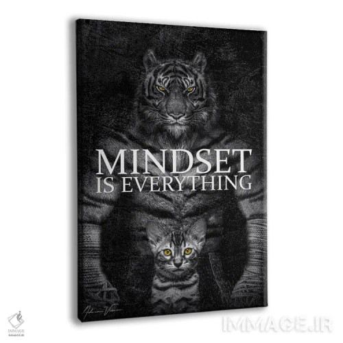 تابلو ذهنیت همهچیز است، ببر مبارز، متن انگیزشی اثر آدریان ویریو - نمای پرسپکتیو محصول
