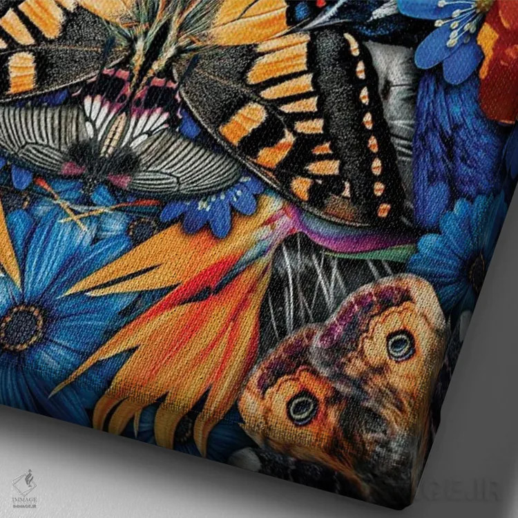 تابلو چشمهای ناظر، حیوانات گروهی، هنر انتزاعی اثر آدریان ویریو - نمای نزدیک بافت بوم