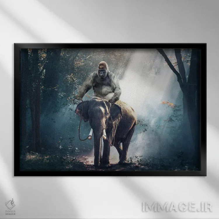 تابلو سیاره میمونها اثر آدریان ویریو - نمای قابدار مشکی