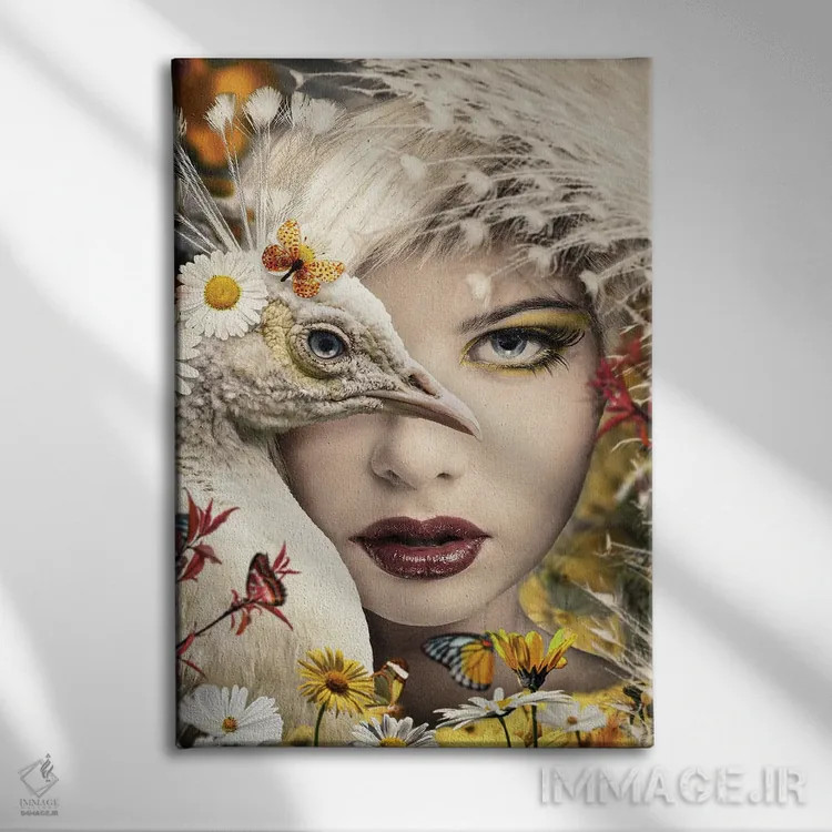 تابلو زن طاووسنما اثر آدریان ویریو - نمای روبهرو روی دیوار