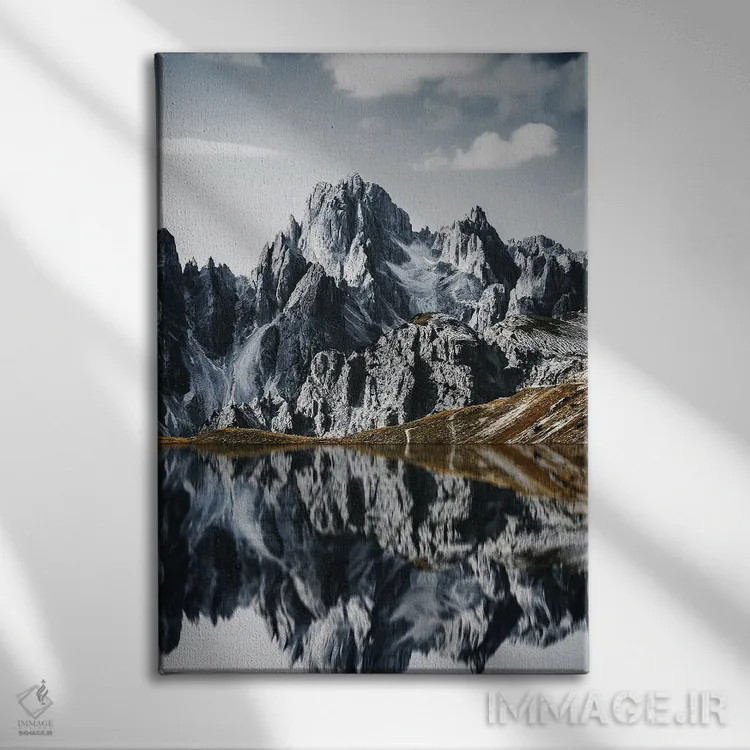 تابلو بازتاب کوهها در آب، طبیعت اثر آدریان ویریو - نمای روبهرو روی دیوار