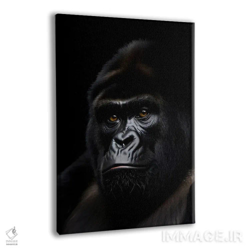 تابلو پرتره صورت گوریل روی پسزمینه سیاه اثر آدریان ویریو - نمای پرسپکتیو محصول