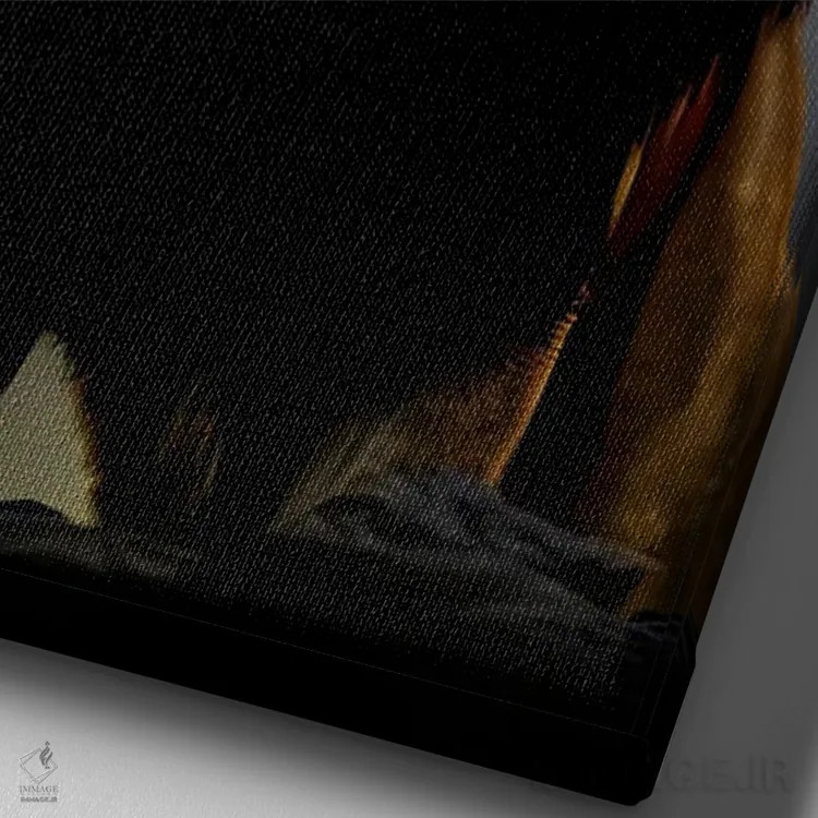 تابلو Animal,پرتره شیر در غروب خورشید اثر آدریان ویریو - نمای نزدیک بافت بوم