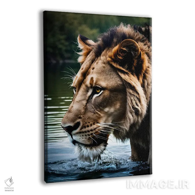 تابلو پرتره شیر در آب اثر آدریان ویریو - نمای پرسپکتیو محصول