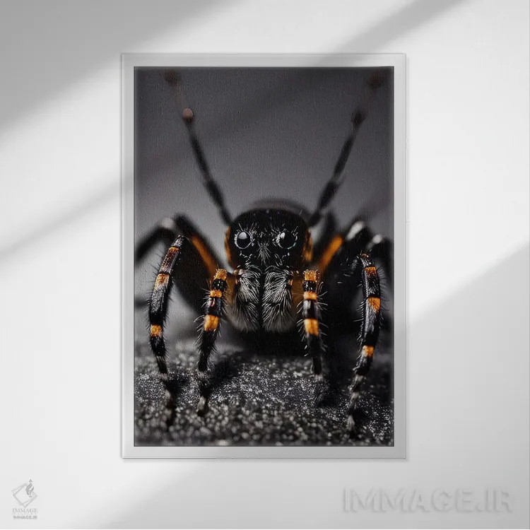 تابلو ماکرو عنکبوت اثر آدریان ویریو - نمای قابدار سفید