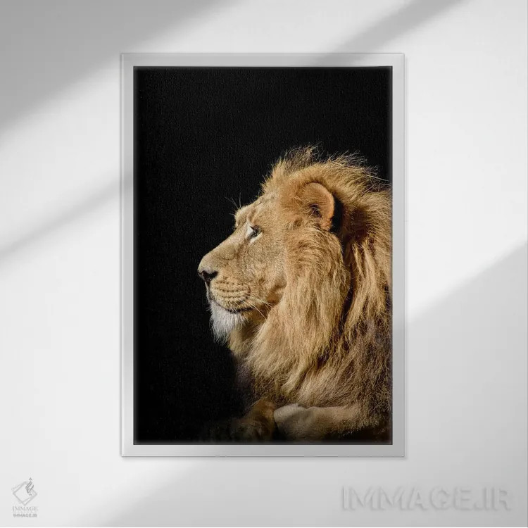 تابلو سر شیر جداشده اثر آدریان ویریو - نمای قابدار سفید