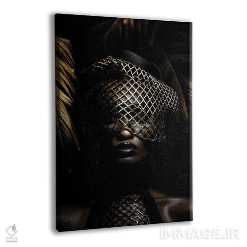 تابلو زن سیاهپوست شیک با طلایی در جنگل اثر آدریان ویریو - نمای پرسپکتیو محصول