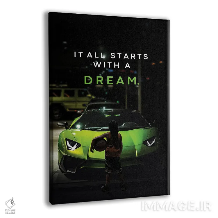 تابلو Business Dream,متن انگیزشی خودروی اسپرت، رؤیای کسبوکار اثر آدریان ویریو - نمای پرسپکتیو محصول