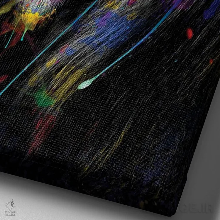 تابلو Abstract Art,سر شیر رنگی، هنر انتزاعی اثر آدریان ویریو - نمای نزدیک بافت بوم