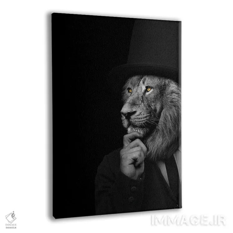 تابلو مرد به شکل شیر در حال فکر کردن (فانتزی) اثر آدریان ویریو - نمای پرسپکتیو محصول