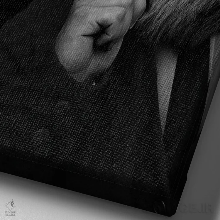 تابلو مرد به شکل شیر در حال فکر کردن (فانتزی) اثر آدریان ویریو - نمای نزدیک بافت بوم