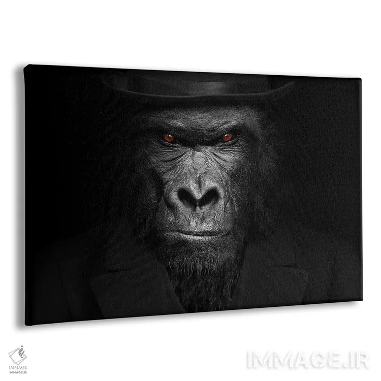 تابلو مرد به شکل گوریل در حال نگاه نزدیک (فانتزی) اثر آدریان ویریو - نمای پرسپکتیو محصول