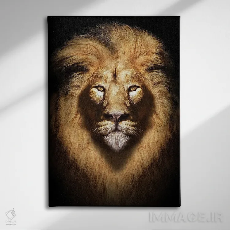 تابلو پرتره سر شیر اثر آدریان ویریو - نمای روبهرو روی دیوار