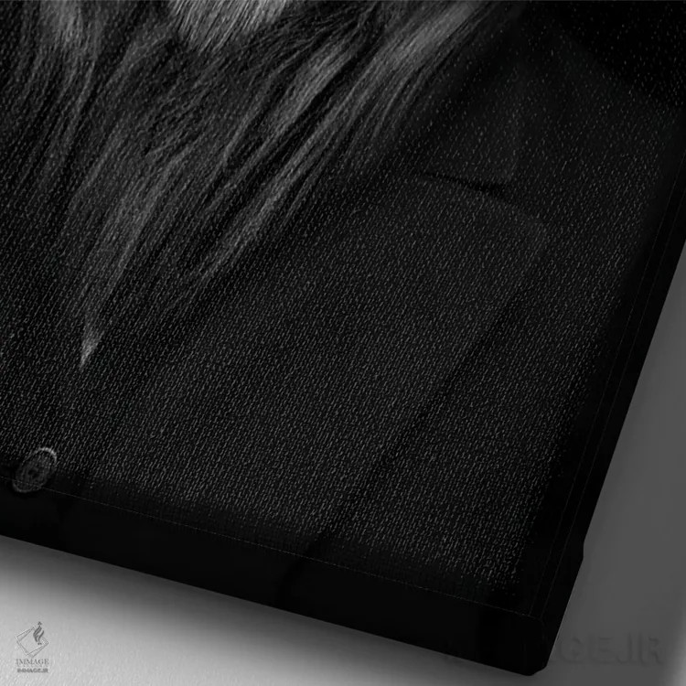 تابلو مرد به شکل شیر با نگاه آتشین و سیگار (فانتزی) اثر آدریان ویریو - نمای نزدیک بافت بوم