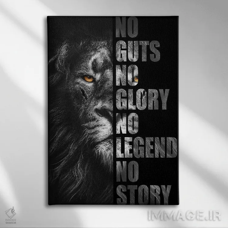 تابلو No Glory?,بیجرئت، بیافتخار؟ (شعار انگیزشی) اثر آدریان ویریو - نمای روبهرو روی دیوار