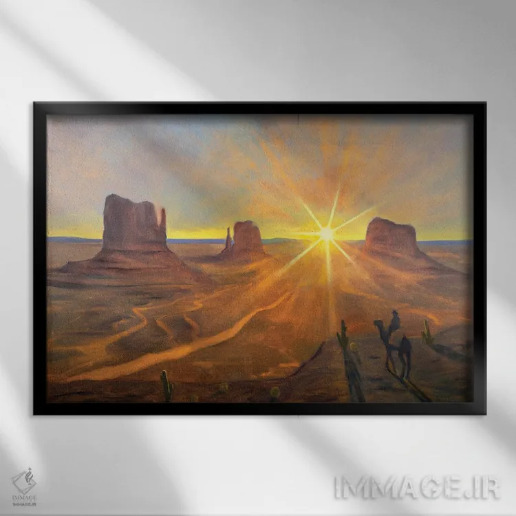 تابلو مهمان عجیب یا سوار سیاه اثر الکساندر واشاکمدزه - نمای قابدار مشکی