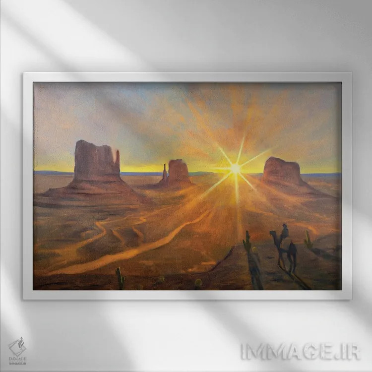 تابلو مهمان عجیب یا سوار سیاه اثر الکساندر واشاکمدزه - نمای قابدار سفید