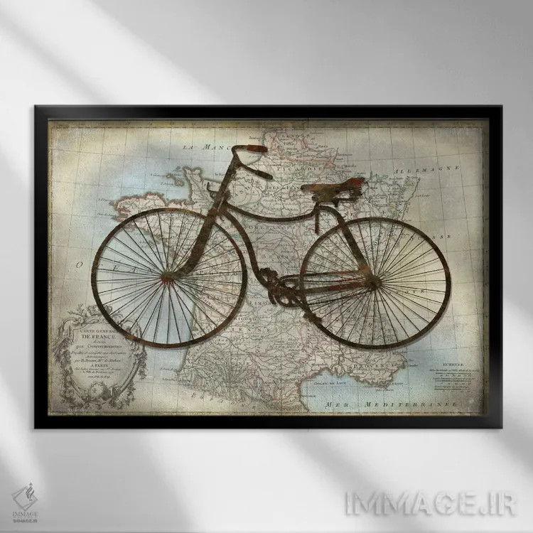 تابلو دوچرخهسواری در فرانسه اثر آماندا وید - نمای قابدار مشکی