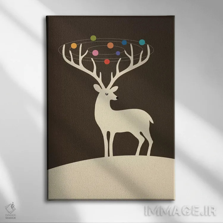 تابلو جهان گوزن من اثر اندی وستفِیس - نمای روبهرو روی دیوار