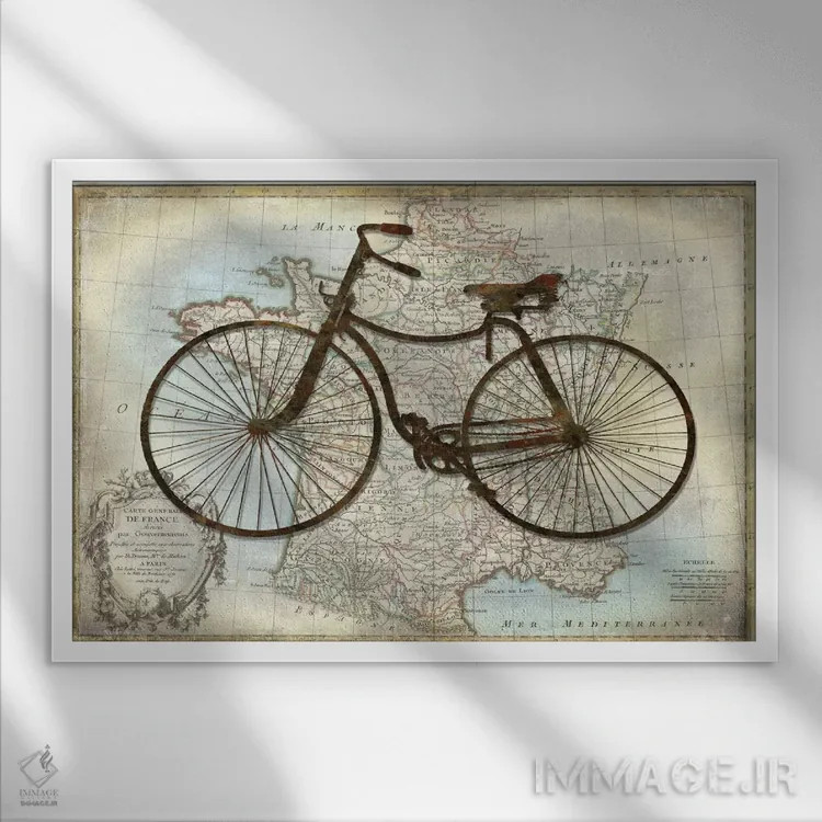 تابلو دوچرخهسواری در فرانسه اثر آماندا وید - نمای قابدار سفید